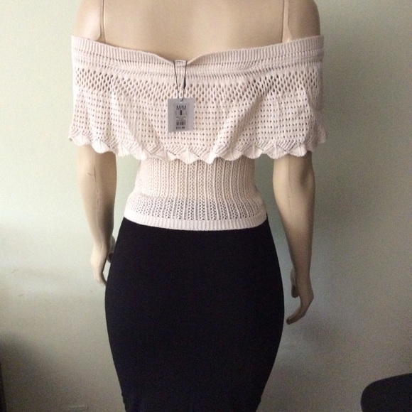 Beige off-shoulder top - Picture 2 of 4